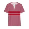 thumbnail image 5 of Sexlip Womens Swimsuit Set Chest Stripe Cover Up Design V Neck Short Sleeve Casual Silhouette Breathable Fabric for Casual Beach Days Red L, 5 of 5