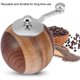 thumbnail image 4 of Molinillo de pimienta manual, molinillo de sal de madera molinillo de especias redondo molinillo de especias marrón con rotor de acero inoxidable para cocinar en la cocina TUNC Sencillez, 4 of 5