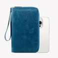 thumbnail image 3 of tzyudk RFID Blocking Passport Holder Travel Wallet with Multiple Card Slots Zipper Pouch for Documents Money Men Women Pu Blue, 3 of 6