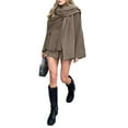 thumbnail image 2 of Women'S Oversized Scarf Jacket Shawl Wraps Knit Long Sleeve Button Winter Peacoat Deep Khaki S, 2 of 9
