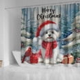 thumbnail image 4 of Merry Christmas Maltese Enjoys Woofmas Winter Xmas Holiday Shower Curtain Maltese Dog Lover Gifts Idea Waterproof Bathroom Bathtub Curtain - 02022, 4 of 5