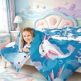 thumbnail image 4 of Manfei 3D Print Axolotl 7pcs Queen Bedding,Watercolor Ocean Animal Bedding Comforter Set Queen,Polkadot Reversible, 4 of 7