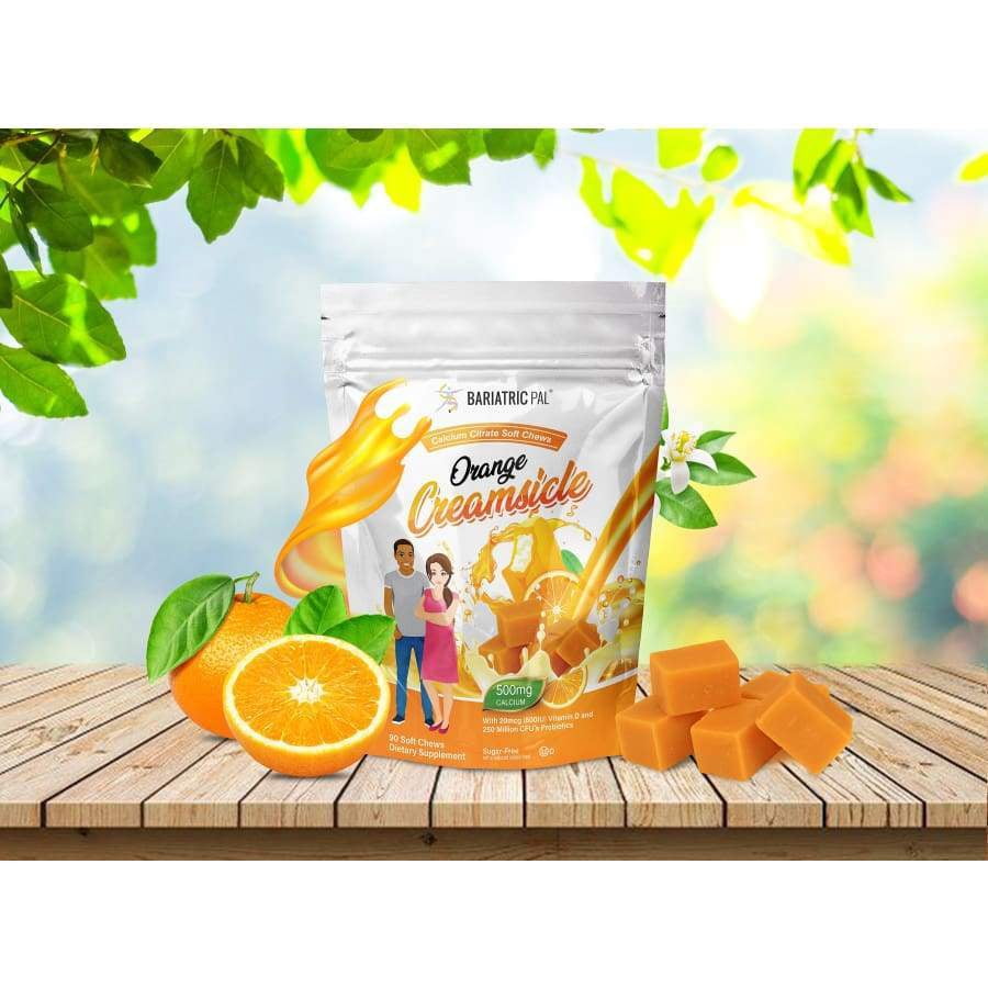 BariatricPal Sugar-Free Calcium Citrate Soft Chews 500mg with Probiotics - Orange Creamsicle Size: 90ct