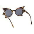 thumbnail image 4 of Womens Bat Wing Shape Round Circle Lens Plastic Sunglasses Tortoise - Black, 4 of 4