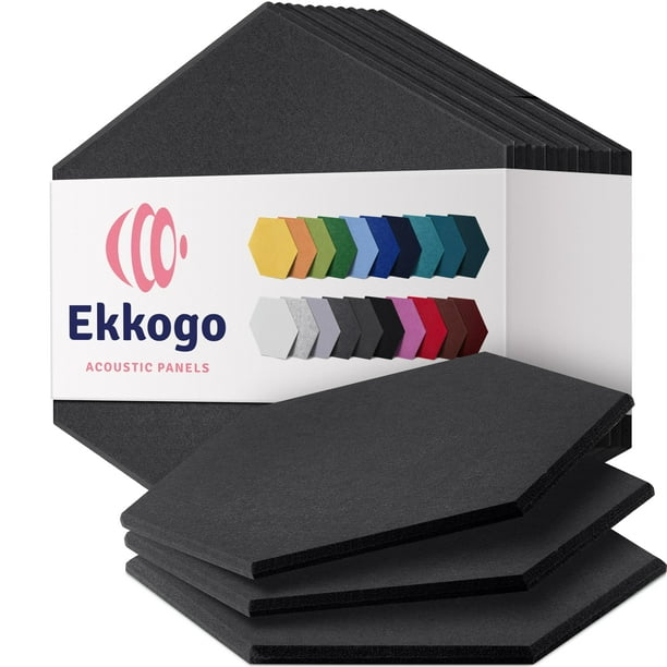 Paneles de pared insonorizados, paneles acústicos Ekkogo, paquete de 12