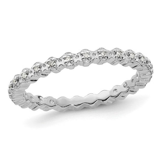 1/10 Carat (ctw) Diamond Accent Eternity Ring in Sterling Silver