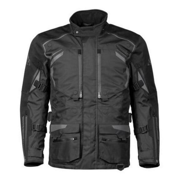 Tourmaster Highlander Mens Waterproof Motorcycle Jacket Black/Black SM