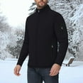 thumbnail image 2 of Men's Jacket Long Sleeve Stand Collar Solid Color Zipper Pullover Fleece Hooded for Sweatshirt Style,Fleece Jacket Men, 2 of 8