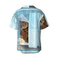 thumbnail image 2 of Gaeub Funny Cat Taking a Bath Men's Lapel Short Sleeve Shirt, Relaxed Fit Shirt, Soft and Breathable for Outdoors Party Travel - 4X-Large, 2 of 7