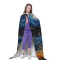 thumbnail image 4 of Honeii Vintage Starry Sky Labrador Print Poncho Cape, Cloak Coat, Snuggly Hooded Wearable Blanket, Hooded Cape For Teenagers,Halloween Costumes-Large, 4 of 7