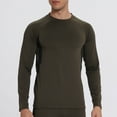thumbnail image 5 of LNWUY Men's Fleece-Lined Thermal Long Sleeve Shirt Top, Winter Base Layer for Outdoor Sports, Quick Dry Indoor Fitness Green S, 5 of 8