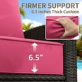 thumbnail image 5 of Pakunoda 6 Set of Outdoor Deep Seat Cushion with Backrest, 24" x 24" x 6.5" Waterproof Patio Chair Replacement Cushion for Sofa Couch, Pink, 5 of 8