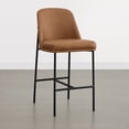 thumbnail image 5 of ReNest 27" Counter Height Bar Stools Set of 2 for Kitchen Island, Faux Leather Upholstery, Saddle Brown, 5 of 8