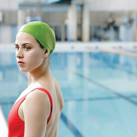 Swim Central Green Silicone Swimming Pool or Spa Swim Cap