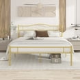thumbnail image 2 of VECELO Full Bed Frame with Headboard and Footboard, Victorian Style Metal Platform Bed Frame, Heavy Duty/Metal Slats Support, No Box Spring Needed, Gold, 2 of 9