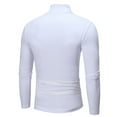 thumbnail image 3 of Rswnyirn Men Slim Fit Lightweight Long Sleeve Pullover Top Turtleneck T-Shirt Undershirt Thermal Base White L, 3 of 4