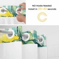thumbnail image 5 of No Hook Shower Curtain Set with Snap in Liner, Summer Lemon Farm Bee Waterproof Bathroom Curtain with See Through Top Window, Welcome Quote on Teal Plaid Double Shower Curtains for Bathtub, 5 of 9