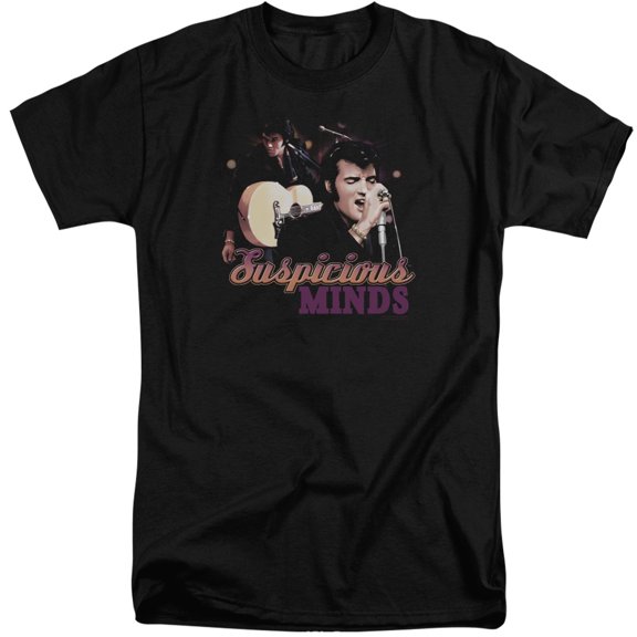 Elvis Presley Suspicious Minds S/S Adult Tall Black