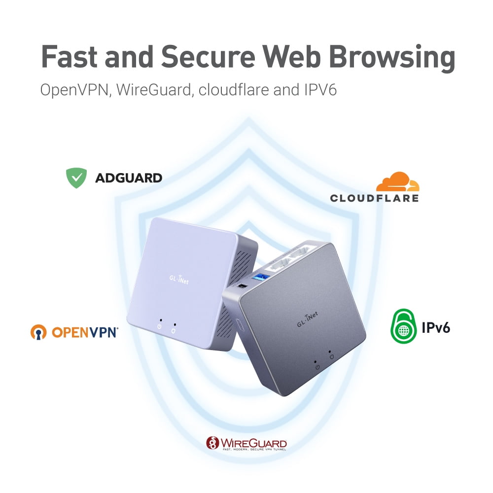GL.iNet MT2500 (Brume 2) Mini VPN Gateway, 2.5G WAN, 1 LAN