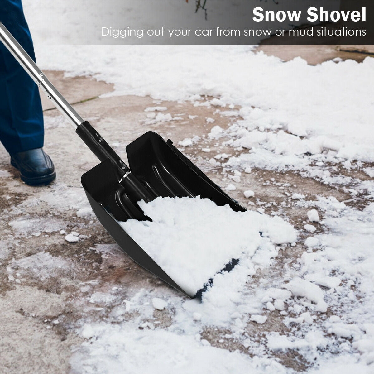 Portable Detachable Emergency Snow Removal Set for Car Ice Scraper with Extendable Handle Backyard 3-in-1 Snow Shovel Kit Snow Shovel Trucks Camping Outdoor Activities Snow Rotary Brush