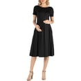 thumbnail image 1 of 24seven Robe de Maternité Midi pour Femmes, Noire, Grande, 1 of 1