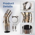 thumbnail image 1 of Motorcycle Motorbike Middle Exhaust Middle Mid Link Pipe Connector for Kawasaki Z900 2017-2018 Witho, 1 of 5