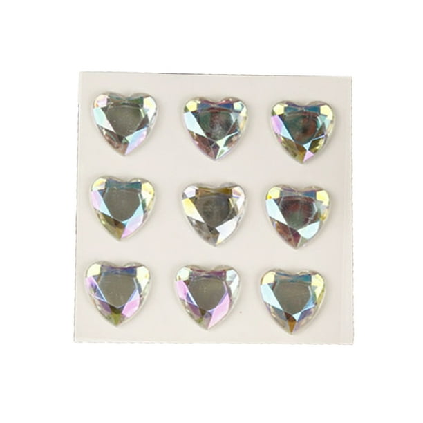 Billuyoard 10 hojas de pegatinas de diamantes de imitación, calcomanías acrílicas de mano para niños, estudiante tridimensional DIY, amor, corazón, Artesanía AB colorido Billuyoard HA062097-01B