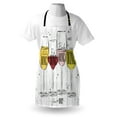 thumbnail image 3 of Wine Apron Pack of 2, 4 Main Types of Wine with Their Names Glasses Vintage Rustic Wood Backdrop Drawing, Unisex Kitchen Bib with Adjustable Neck, 2 Pcs - Adult Size, Multicolor, by Ambesonne, 3 of 4