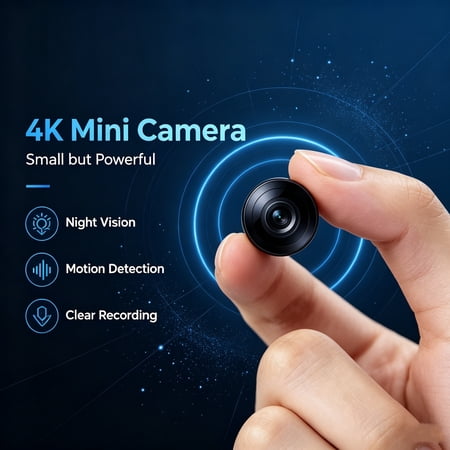 Y3 Mini Security Camera, 2.4G/5GHz WiFi Wireless Cam with Night Vision, Motion Detection, App Control, Tiny Indoor Nanny Cam for Home, Office, Baby & Pet Monitoring