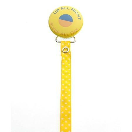 Yellow Up All Night Pacifier Clip