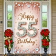 thumbnail image 3 of Studded Happy 55th Birthday Banner Golden Sparkle 55th Birthday Display Pink Background Glitter Design Decor Backdrop for 55th Birthday Party Adult Celebration Photo Backdrop, 3 of 9