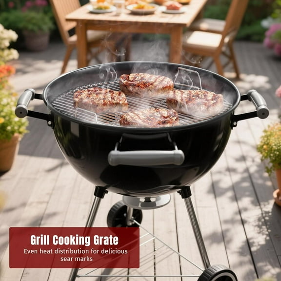 Replacement Grill Grate for 22" Charcoal Grills, 21.5" BBQ Cooking Grate with Non-Stick Surface
