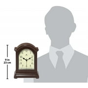 Infinity Instruments Classic Brown Antique Grandfather Tabletop Traditonal Analog Display Clock