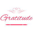 thumbnail image 1 of Gratitude Vinyl Decal Sticker Quote - Large - Bright Pink, 1 of 3