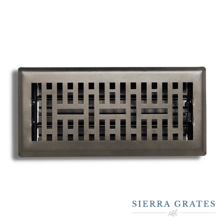 Sierra Grates 4&rdquo; x 10 Metro Design Floor Register With Air Filter - Metallic Bronze finish - Vent Covers for Home Floor