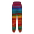 thumbnail image 4 of WXLWZYWL Women's Athletic Pants Straight Legs High Waisted Drawstring Rainbow Gradient Sweatpants Loose Lounge Workout Jogger Trouser, 4 of 5