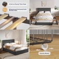 thumbnail image 5 of Asofer Queen Size Bed Frame with 4 Storage Drawer on Wheels, Upholstered Headboard Adjustable, for Home Bedroom, 5 of 13