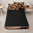 thumbnail image 4 of Homewish Retro Football Pattern Zipper Full Size Comforter Sets with Fitted Sheet and 2 Pillowcases, Vintage Sports Zipper Bedding Set for Men and Boys, Black Reversible, 4-Piece, 4 of 6