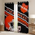 thumbnail image 2 of Erosebridal American Football Curtains for Living Room,Sport Theme 30%-50% Blackout Curtains Set of 2 (38x45),Ball Game Decor(Cincinnati), 2 of 6