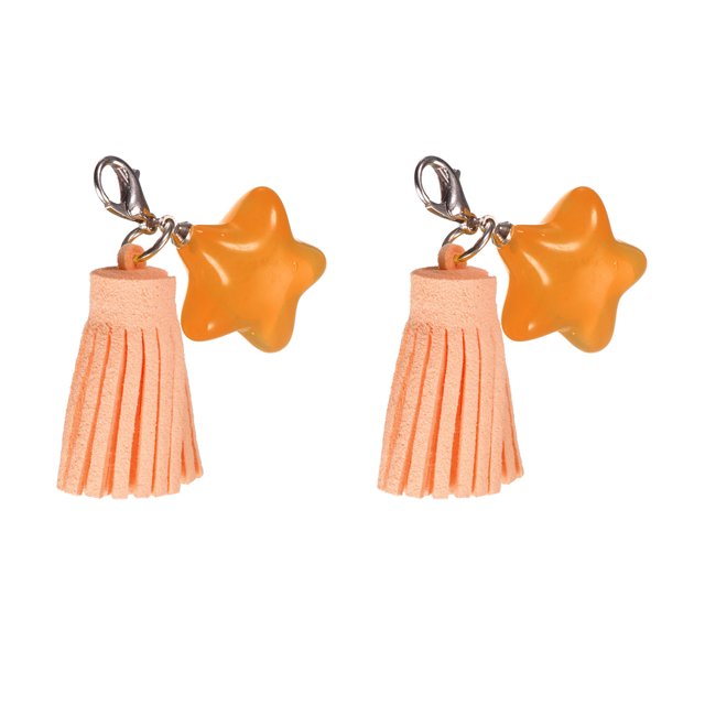 Dije Colgante acrílico estrella Unique Bargains 2uds Naranja