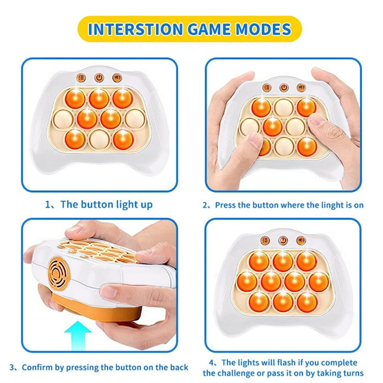 Quick Push Pop Game Controller, Electronic Pop Light Up Fast Push Handheld  Fidget Games for Kids Adults