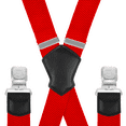 thumbnail image 5 of FEDPOP Mens Suspenders with Clips Heavy Duty X Back for Jeans Red, 5 of 5