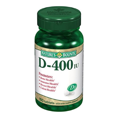 Vitamin D400 I.U. Vitamin Supplement Tablets, By Natures Bounty 100