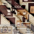 thumbnail image 3 of Classic Coffee Themed Table Cloth - Mocha Latte Milk Round Tablecloth Beige Brown Table Cover 60 Inch Decorative for Kitchen Dining Table Party, 3 of 7