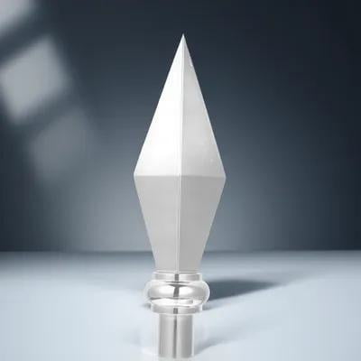 HINTRMENT Hall Flagpole Topper Aluminum Alloy Silver Decorative 1Set