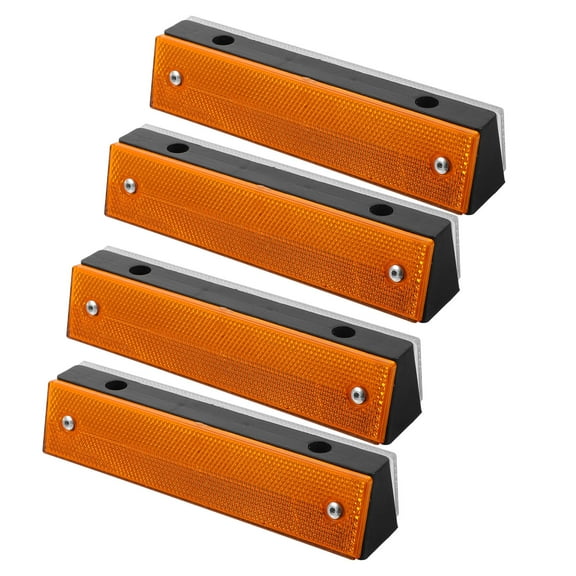 WORGEOUS 4pcs Reflective Traffic Markers for Driveways Roads Rectangle Safety Reflectors Tunnels Parking Lots Pavement Markers for Construction Sites