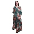 thumbnail image 1 of Bimba Floral Long Caftan Maxi Dress Beach Swimwear Cover up Womens Kaftan-S-L, 1 of 5
