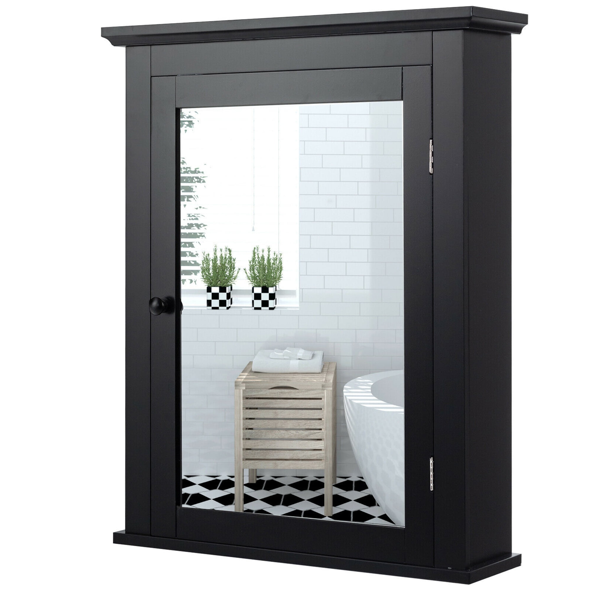 wall hung mirror cabinet