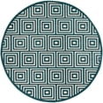 thumbnail image 4 of SAFAVIEH Cottage Laraine Geometric Indoor/Outdoor Area Rug Cream/Turquoise, 9' x 12', 4 of 9