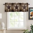 thumbnail image 4 of Western Star Retro Kitchen Valances for Windows, Small Valance Curtains Rod Pocket Window Treatments Vintage Brown Wood Barn Window Valances for Living Room Bathroom Bedroom 54"x18", 4 of 9
